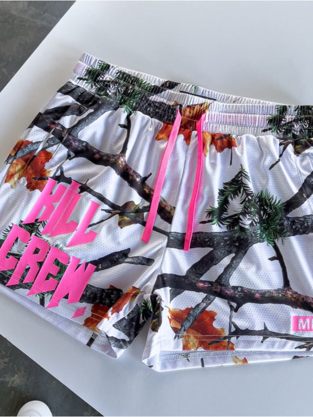 Kill Crew MUAY THAI Shorts (mid-thigh cut) White Camo